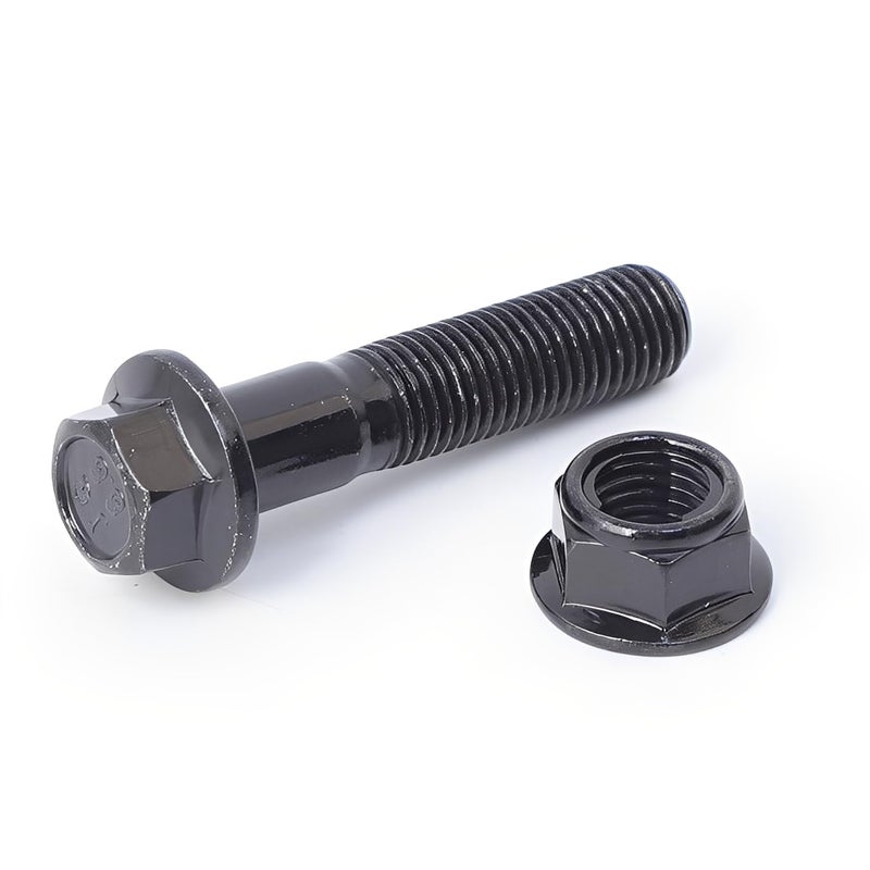 Minho M10-1.25 x 45mm Flange Head Bolts in Carbon Steel Material,Flange Hexagon Screws Come with Flange Nuts,Black Oxide Finish Plated,Partial Thread, 10 Sets - Image 3